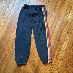 Aviator Nation 5 Stripe Sweatpants in Charcoal